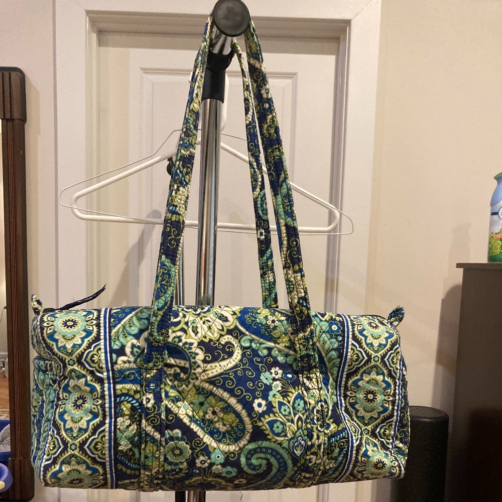 Vera Bradley large green duffle bag